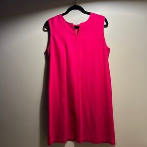 Hot pink 100% raw silk dress